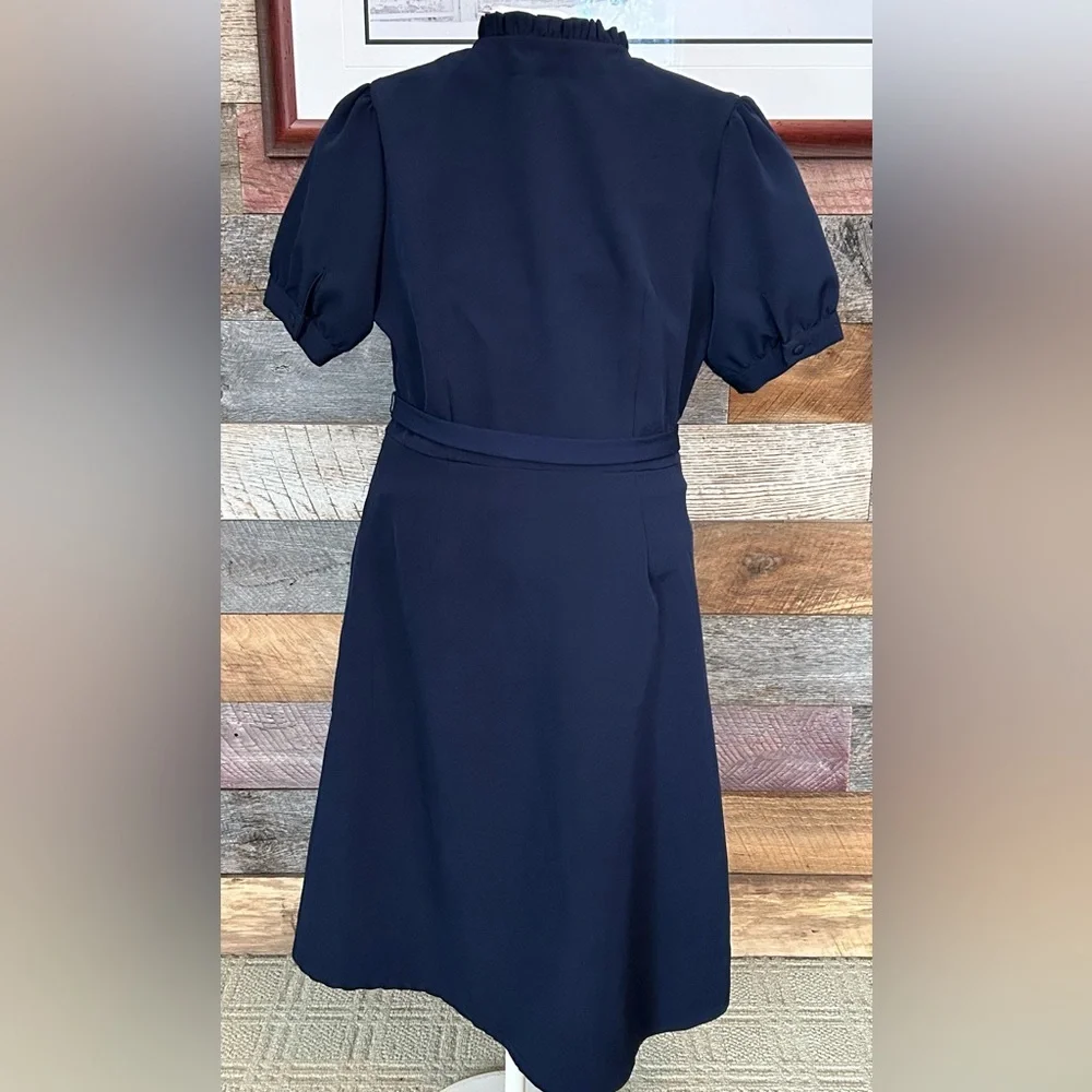 Nanette Lepore Navy Blue Wrap Style Dress -Size 2 - Picture 5 of 10